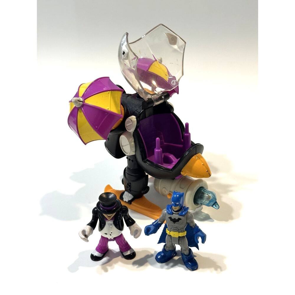 Imaginext Penguin Copter with Batman Fig DC Super Friend Helicopter COMPLETE